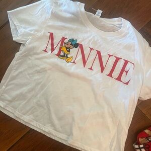 Bella Canvas White and Red Minnie Tee crop top